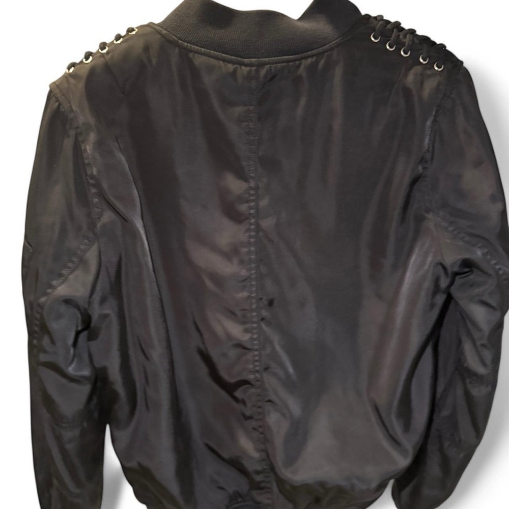 Kendall & Kylie Lace-Up Black Bomber Jacket Size S View 5